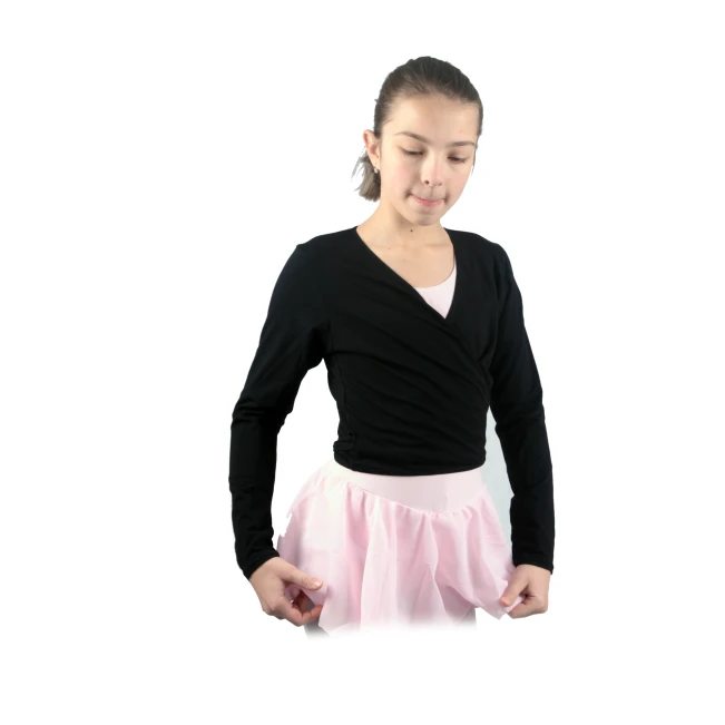 Capezio Cross Over Top, Aufwärm-Top für Mädchen Capezio Cross Over Top, Aufwärm-Top für Mädchen - Schwarz