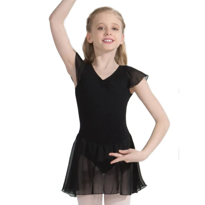 Capezio flutter sleeve dress, Tanztrikot mit Rock