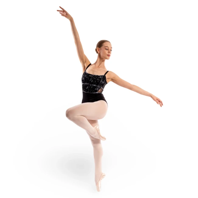 Bloch Ayla Floral, Damen-Trikot mit dünnen Trägern - Schwarz