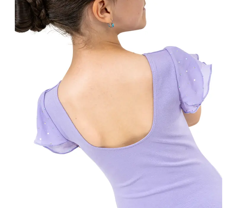 Bloch Scarlett, Mädchen-Trikot mit Volantärmeln - Flieder