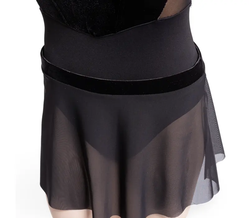 Bloch Avery Mesh Pull-On Skirt, Damen-Rock - Schwarz