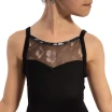 Bloch Lila Floral, Mädchen-Trikot mit schmalen Trägern - Schwarz