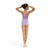Bloch Lila Floral, Mädchen-Trikot mit schmalen Trägern - Flieder lilac Bloch