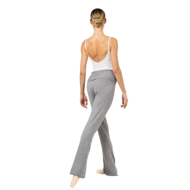 Bloch Flare Pant Rollover, Damen-Strickhose Bloch Ecarte, Damen Trainingshose - Grau Bloch