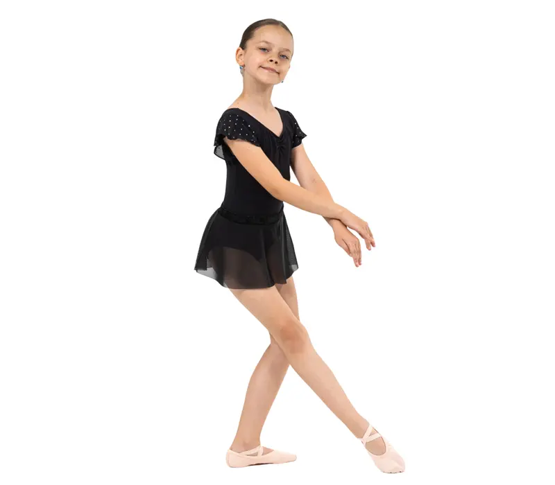 Bloch Mesh Pull-On Skirt Sadie, Mädchenrock - Schwarz