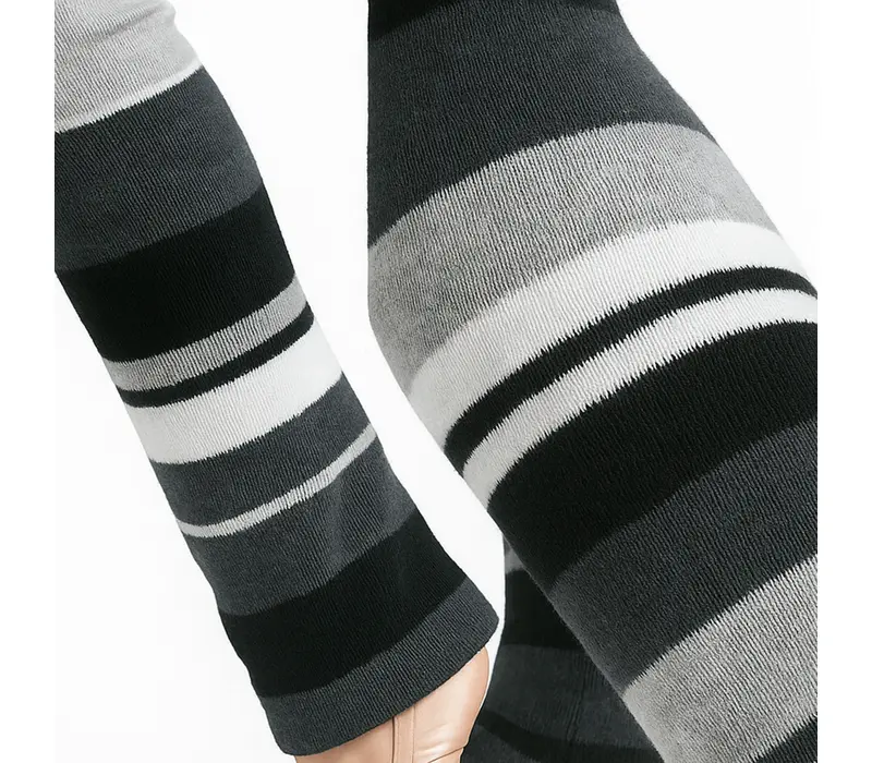 Bloch Striped Leg Warmers, gestreifte Stulpen für Erwachsene - Schwarz
