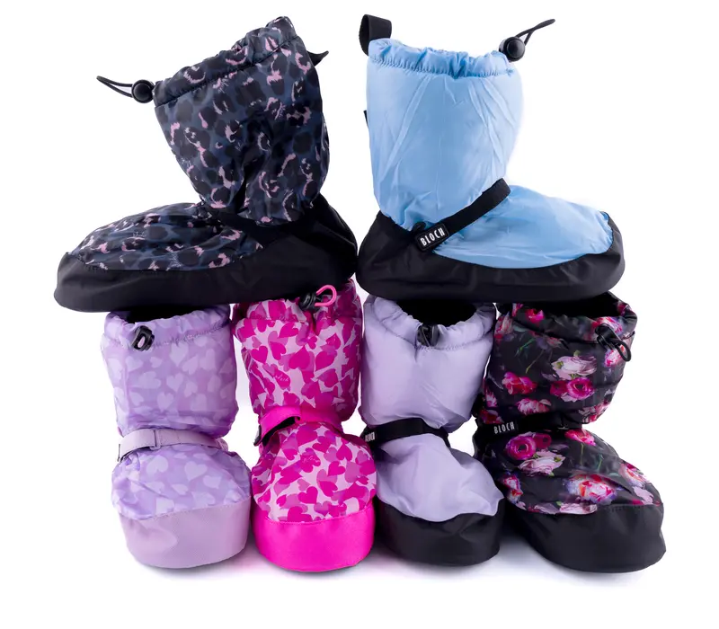 Bloch Booties - Edition mit Muster, Aufwärmschuhe - rosa Herzen Bloch