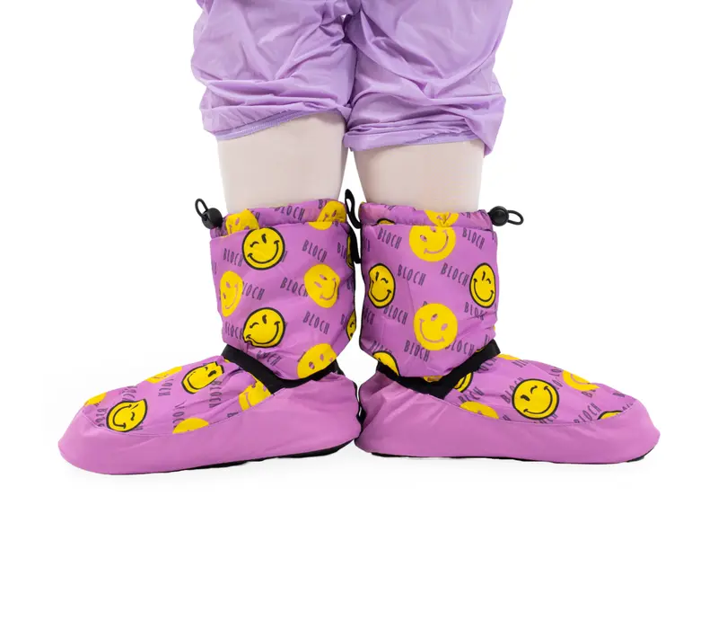 Bloch Crazy Printed Bootie, Wärmeschuhe   - Smiley Print Bloch