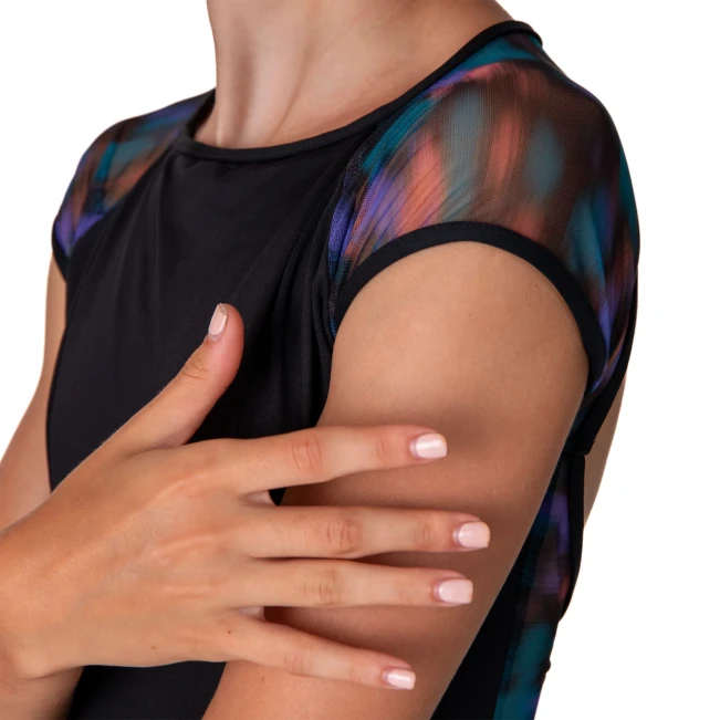 Capezio Mystical Raglan ballroom, Tanztrikot mit kurzen Ärmeln für Mädchen Capezio Mystical Raglan ballroom, Tanztrikot mit kurzen Ärmeln für Mädchen