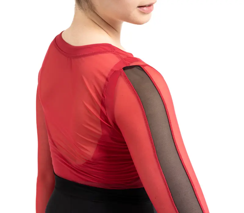 Capezio C'est La Vie Joyeux Mesh Cover Up, Damen-Top - Rot scarlet Capezio