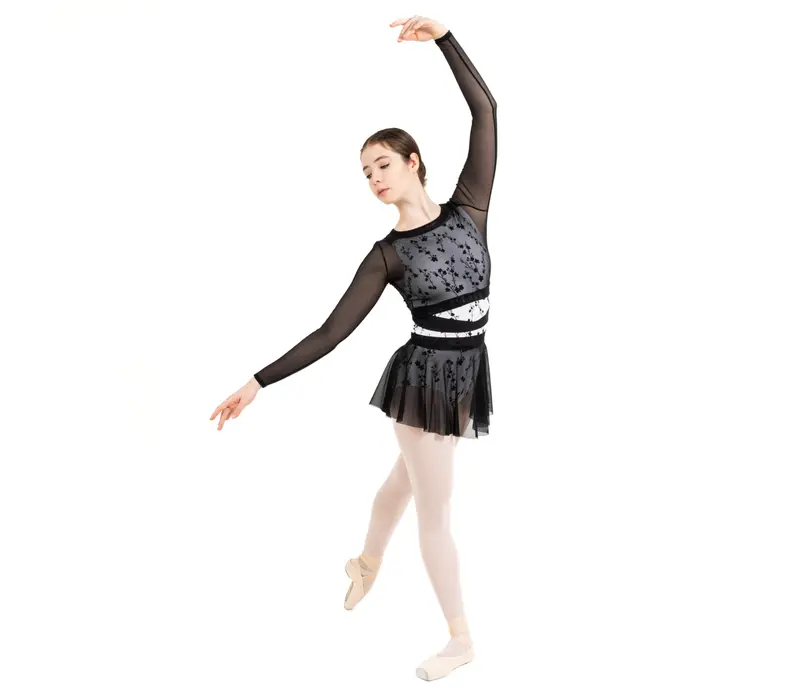 Capezio C'est La Vie Joyeux Mesh Cover Up, Damen-Top - Schwarz