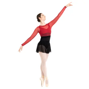 Capezio C'est La Vie Joyeux Mesh Cover Up, Damen-Top - Rot scarlet Capezio