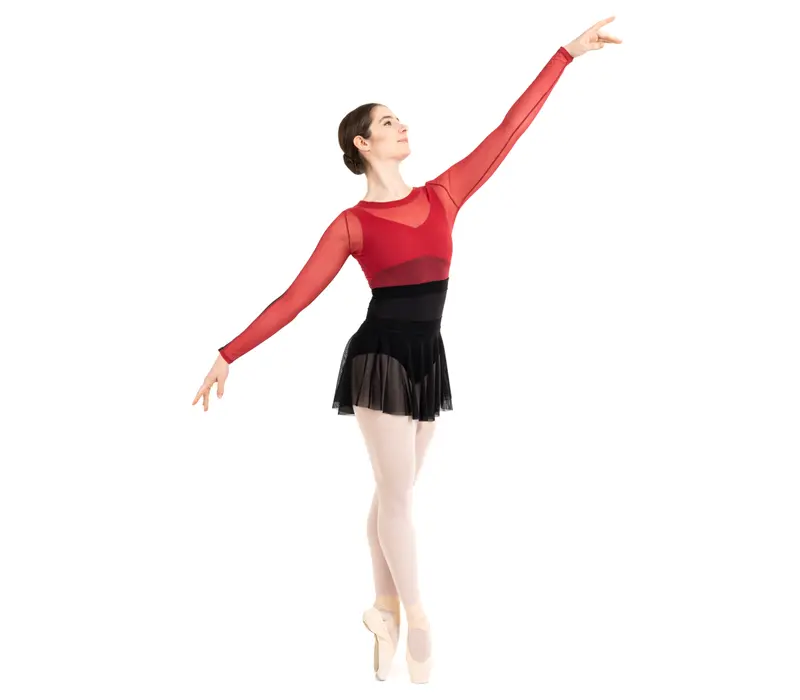 Capezio C'est La Vie Joyeux Mesh Cover Up, Damen-Top - Rot scarlet Capezio