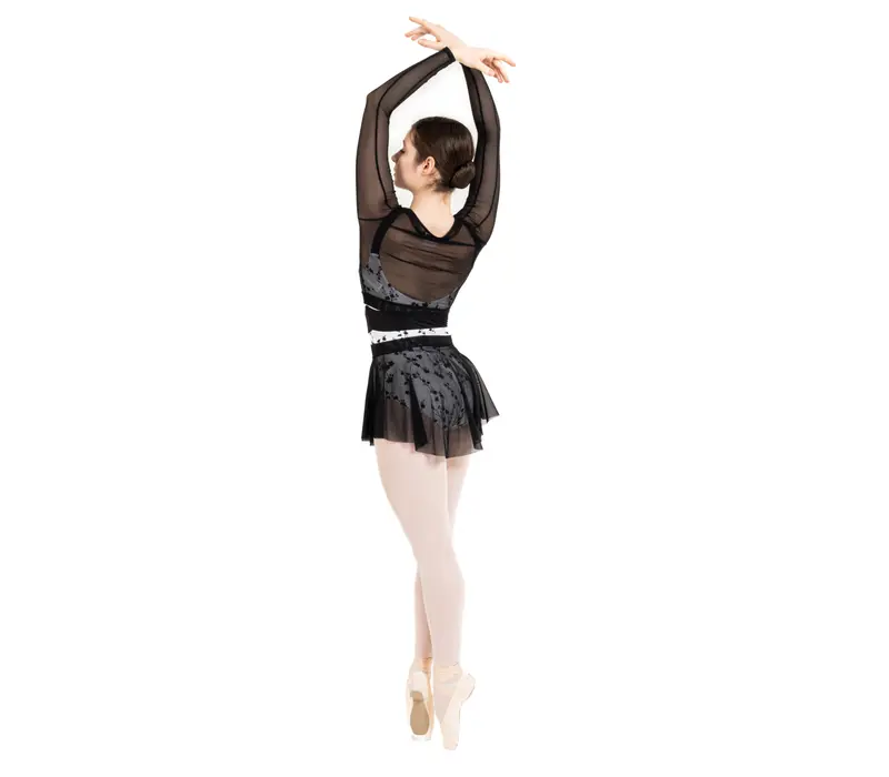 Capezio C'est La Vie Joyeux Mesh Cover Up, Damen-Top - Schwarz