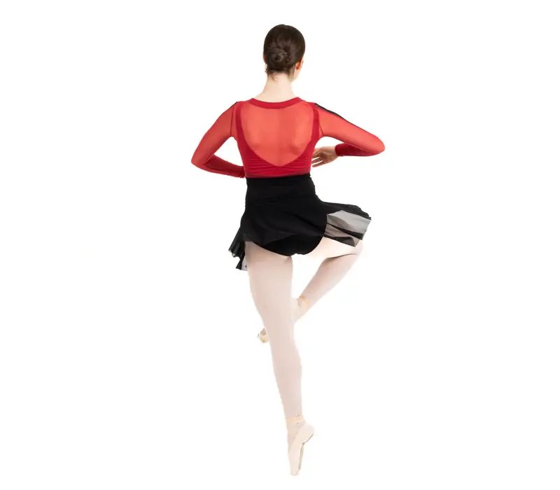 Capezio C'est La Vie Joyeux Mesh Cover Up, Damen-Top - Rot scarlet Capezio