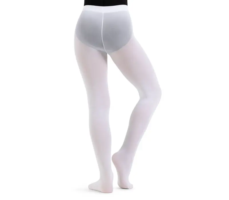 Capezio Ultra Soft Tight Self Knit, Damen-Strumpfhose mit vollem Fuß - Weiss