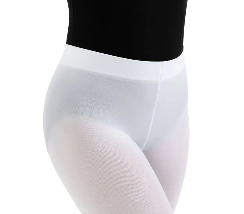 Capezio Ultra Soft Tight Self Knit, Damen-Strumpfhose mit vollem Fuß - Weiss
