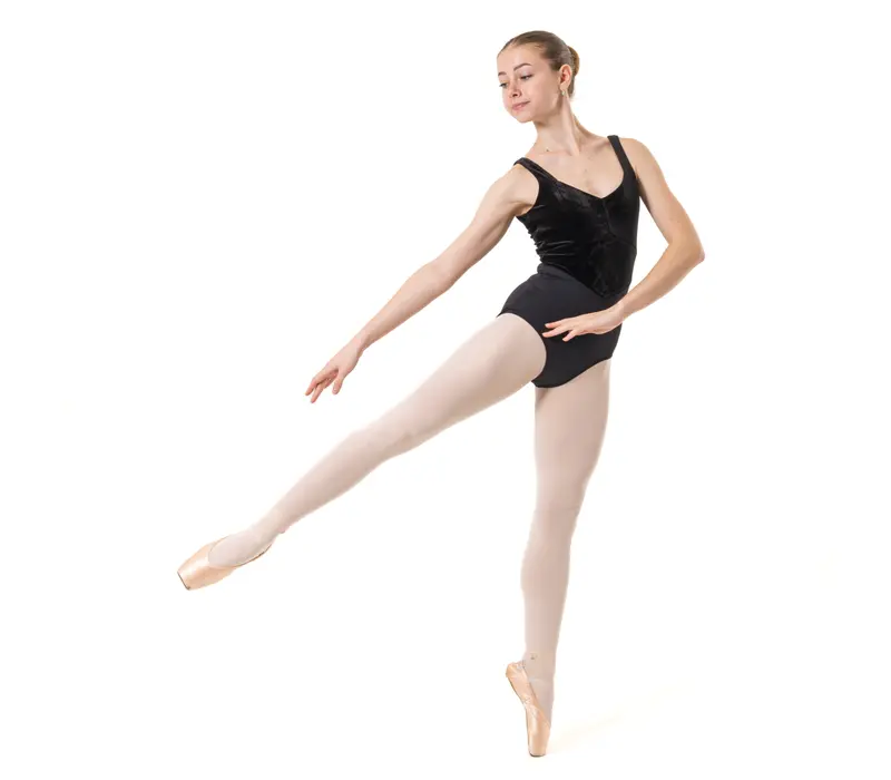 Capezio, Baumwolltrikot mit breiten Trägern - Schwarz