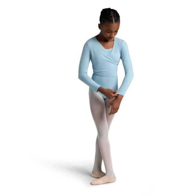 Capezio Cross Over Top, Aufwärm-Top für Mädchen - Hellblau Capezio