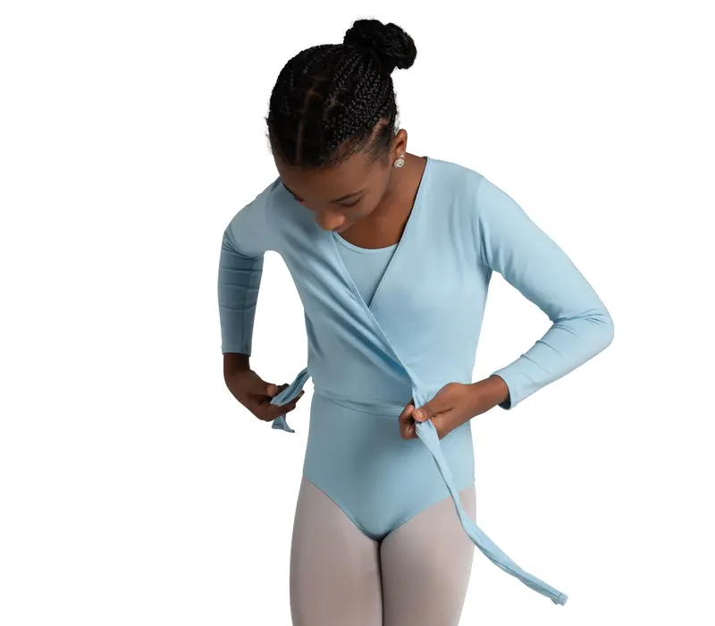 Capezio Cross Over Top, Aufwärm-Top für Mädchen - Hellblau Capezio