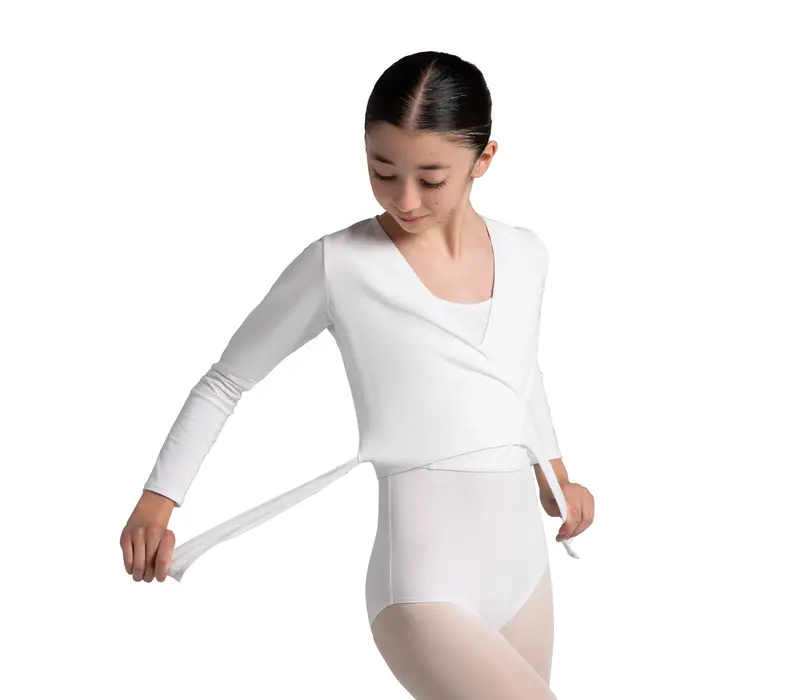 Capezio Cross Over Top, Aufwärm-Top für Mädchen - Weiss