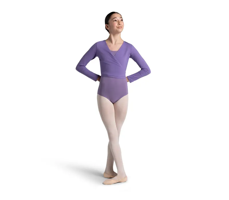 Capezio Cross Over Top, Aufwärm-Top für Mädchen - Roter Granat Capezio