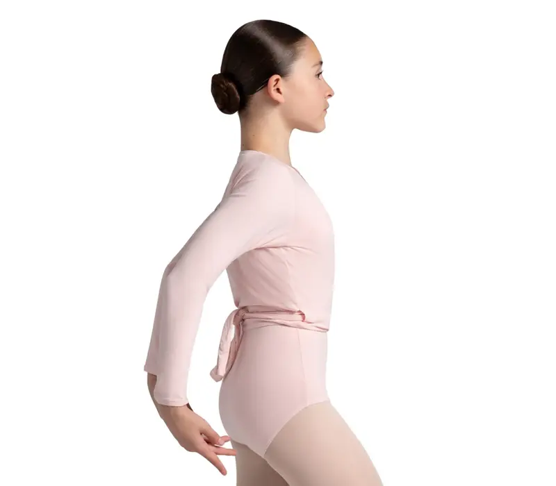 Capezio Cross Over Top, Aufwärm-Top für Mädchen - Roter Granat Capezio