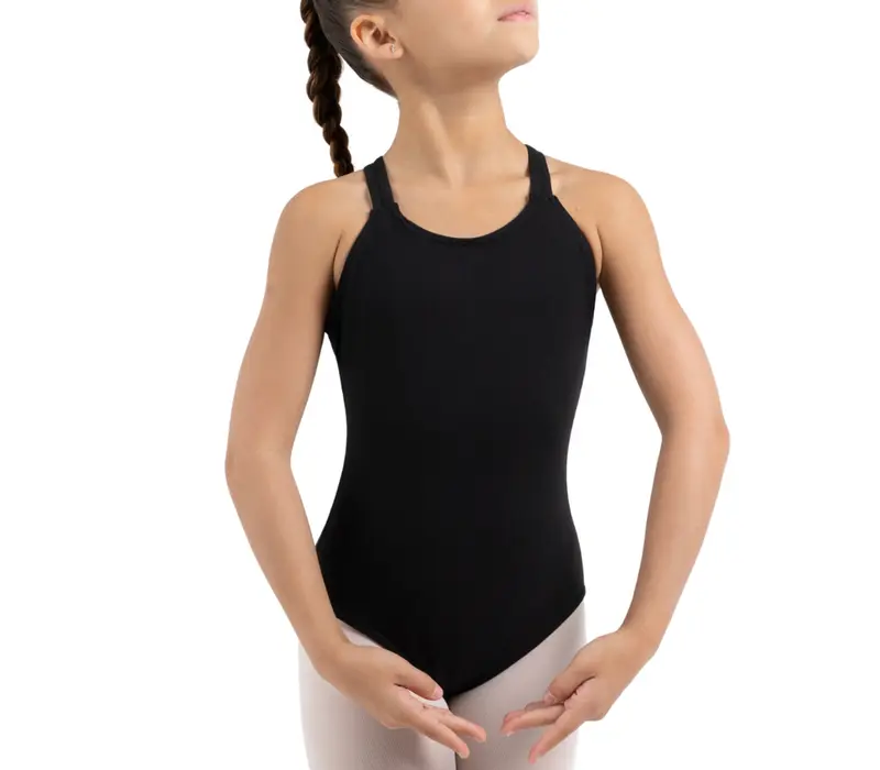 Capezio Double Strap Camisole Leotard, Kinder-Balletttrikot - Schwarz