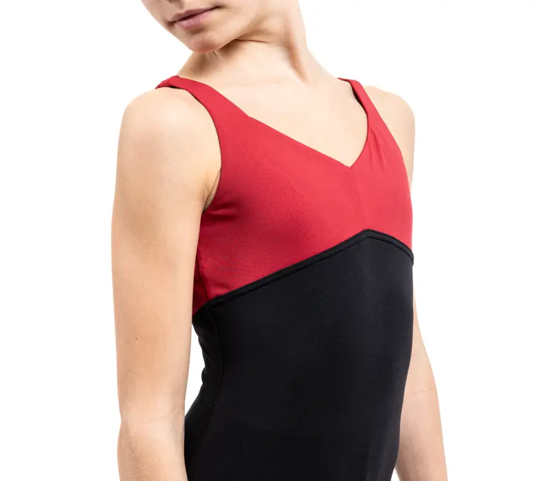 Capezio C'est La Vie Étoile Leotard, Mädchen-Trikot mit breiten Trägern - Rot scarlet Capezio