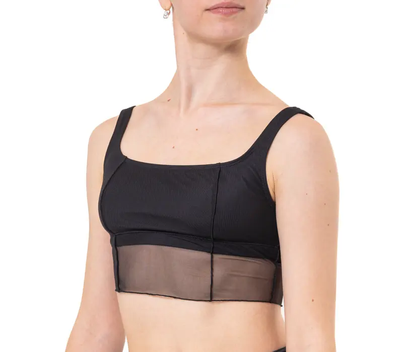 Capezio Goddes Sculpt Bra, Top mit breiten Trägern   - Schwarz