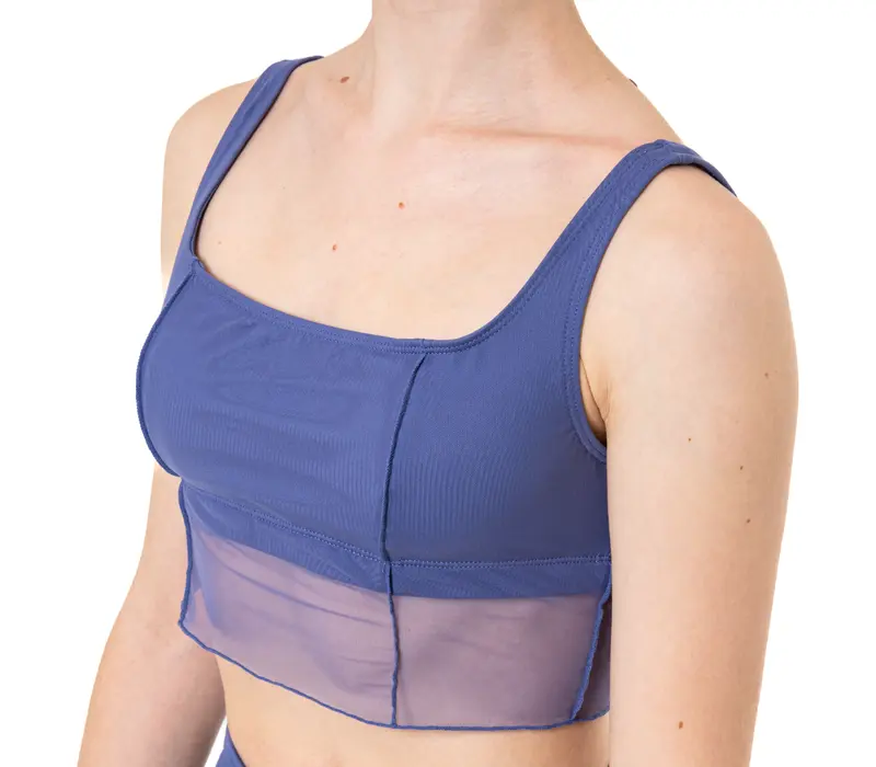 Capezio Goddes Sculpt Bra, Top mit breiten Trägern   - Blau - Sturmblau