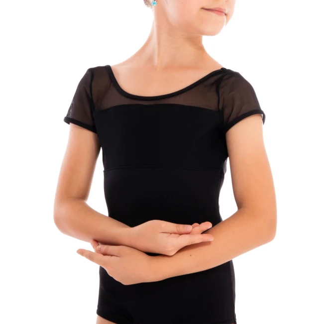 Capezio Galaxy, Kindertrikot mit kurzen Ärmeln - Schwarz