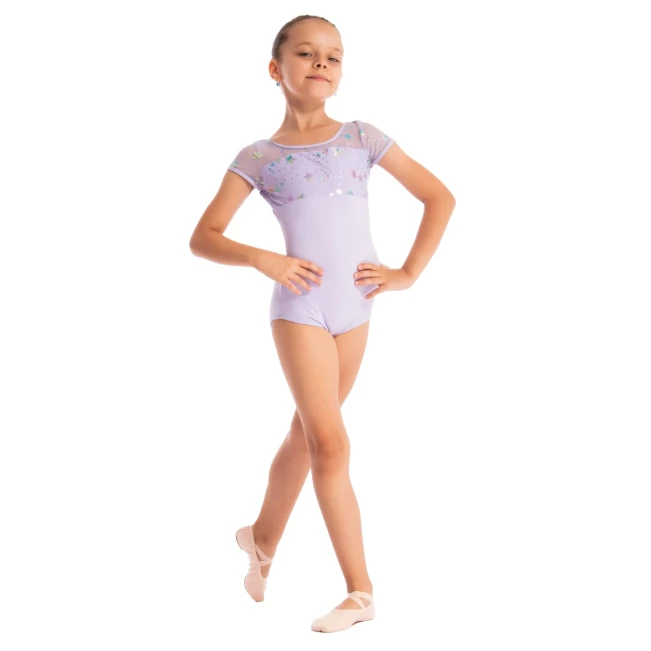 Capezio Galaxy, Kindertrikot mit kurzen Ärmeln - Violett - lavender