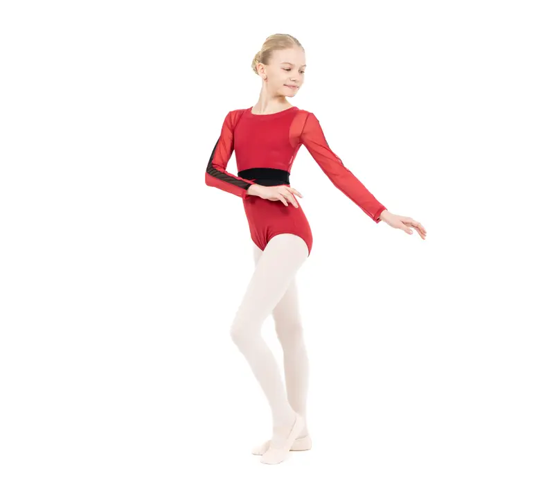 Capezio C'est La Vie Joyeux Mesh Cover Up, Mädchen-Top - Rot scarlet Capezio