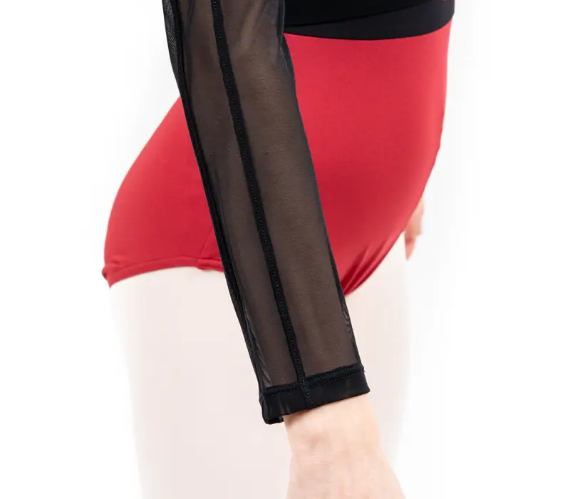 Capezio C'est La Vie Joyeux Mesh Cover Up, Mädchen-Top - Schwarz