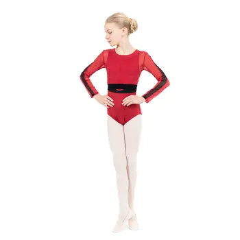 Capezio C'est La Vie Joyeux Mesh Cover Up, Mädchen-Top   - Rot scarlet Capezio