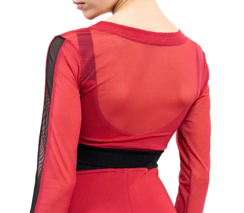 Capezio C'est La Vie Joyeux Mesh Cover Up, Mädchen-Top - Rot scarlet Capezio