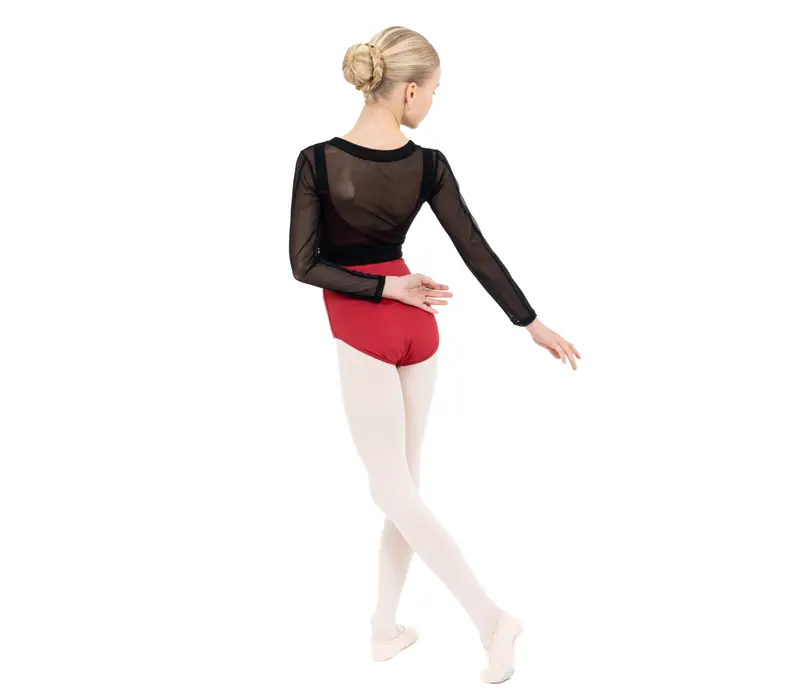 Capezio C'est La Vie Joyeux Mesh Cover Up, Mädchen-Top - Schwarz