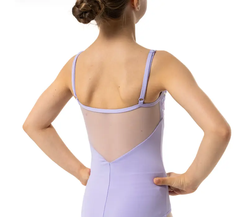 Capezio Lake Leotard, geblümter Mädchentrikot mit Spaghettiträgern - Violett - lavender