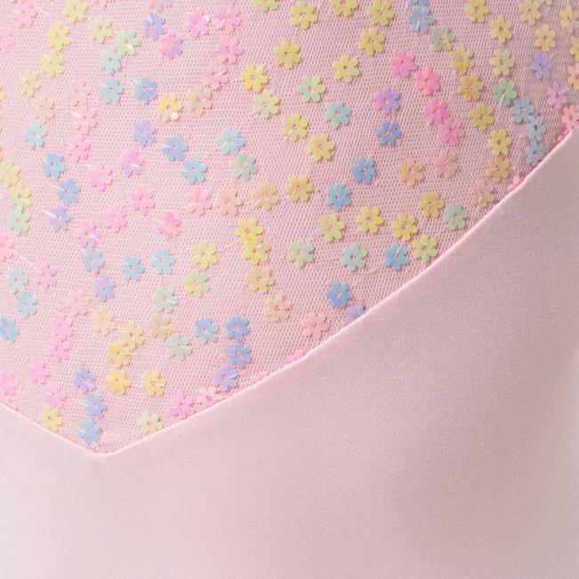 Capezio Lake Leotard, geblümter Mädchentrikot mit Spaghettiträgern - Rosa Capezio