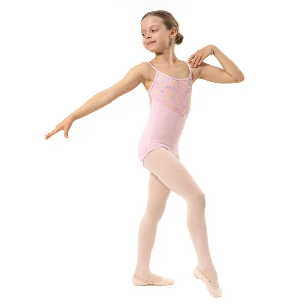 Capezio Lake Leotard, geblümter Mädchentrikot mit Spaghettiträgern