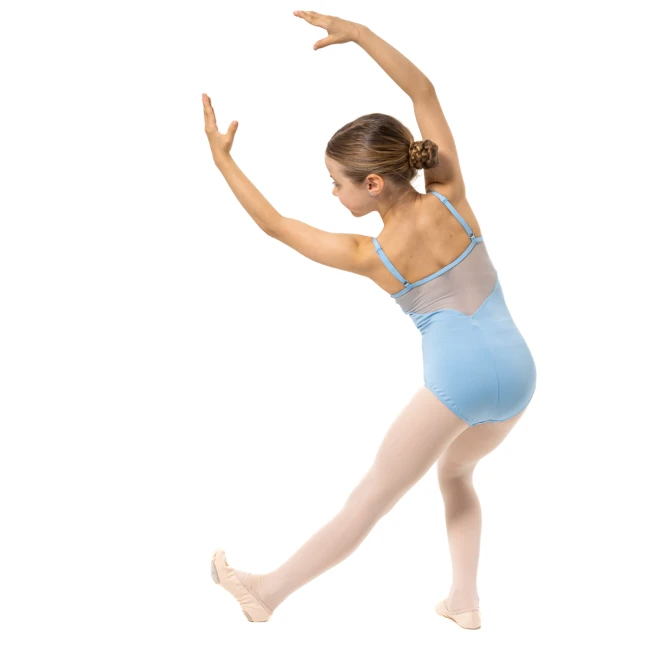 Capezio Lake Leotard, geblümter Mädchentrikot mit Spaghettiträgern Capezio Lake Leotard, geblümter Mädchentrikot mit Spaghettiträgern - Hellblau Capezio