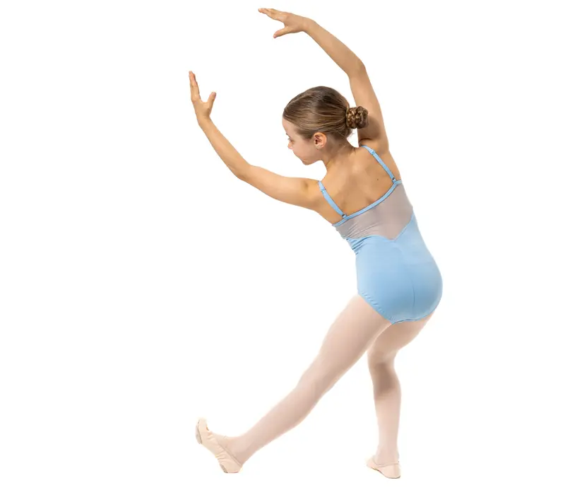Capezio Lake Leotard, geblümter Mädchentrikot mit Spaghettiträgern - Hellblau Capezio