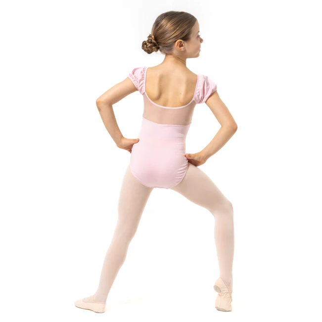 Capezio Lotus Leotard, Kurzarmtrikot für Mädchen mit Blumenmuster - Rosa Capezio