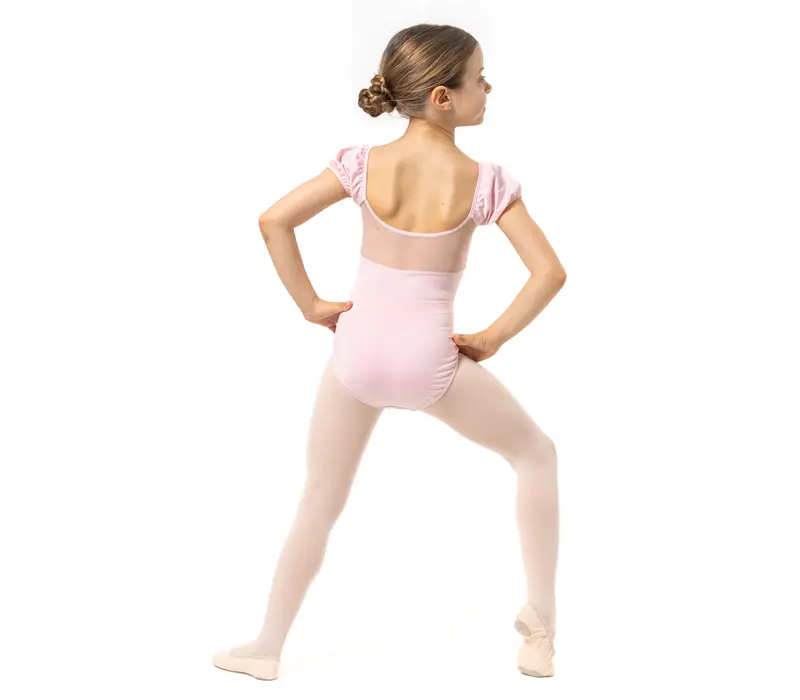 Capezio Lotus Leotard, Kurzarmtrikot für Mädchen mit Blumenmuster - Rosa Capezio