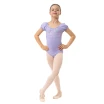 Capezio Lotus Leotard, Kurzarmtrikot für Mädchen mit Blumenmuster - Violett - lavender