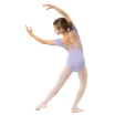 Capezio Lotus Leotard, Kurzarmtrikot für Mädchen mit Blumenmuster - Violett - lavender