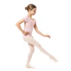 Capezio Lotus Leotard, Kurzarmtrikot für Mädchen mit Blumenmuster - Rosa Capezio