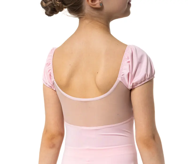 Capezio Lotus Leotard, Kurzarmtrikot für Mädchen mit Blumenmuster - Rosa Capezio
