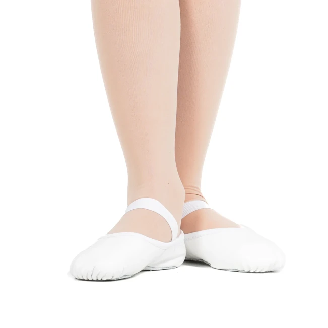 Capezio Luna, Kinder-Leder-Tanzschläppchen Capezio Luna, Kinder-Leder-Tanzschläppchen - Weiss